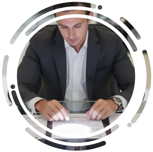 Perito analizando documentación de un vehículo durante videoperitaje supervisado