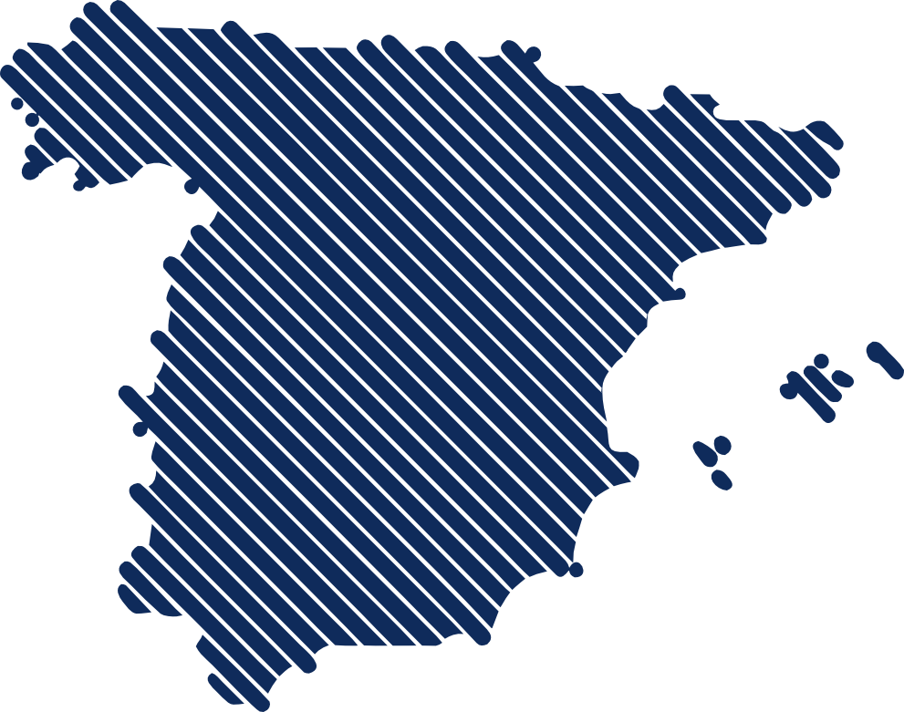 Mapa de España indicando la cobertura nacional de PeritajesAuto mediante videoperitaje