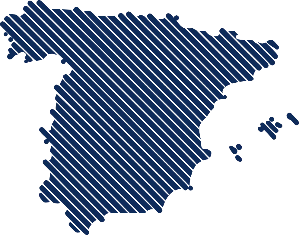 Mapa de España indicando la cobertura nacional de Peritajes Auto mediante videoperitaje